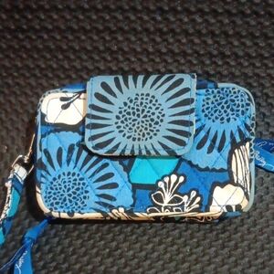 Vera Bradley Blue and White Floral Wristlet